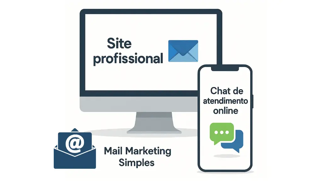 Combo Essencial: Site + Email Mkt + Email Profissional + Chat Atendimento => Sua Empresa Online, de Maneira Fácil e Acessível!