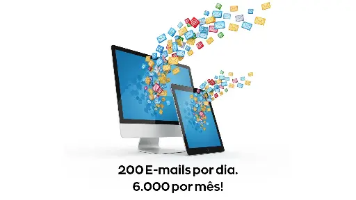 Disparo de até 200 e-mails por dia, 6 mil mês